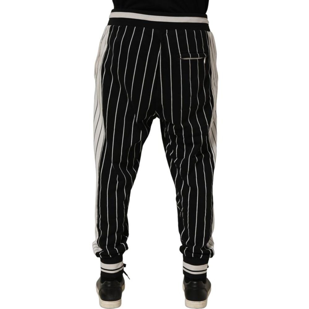 Dolce & Gabbana Black Striped DG Patch Men SweatMen's Men's Pants